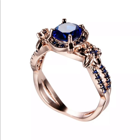 New! Rose gold/sapphire ring size 9 - Picture 3 of 7